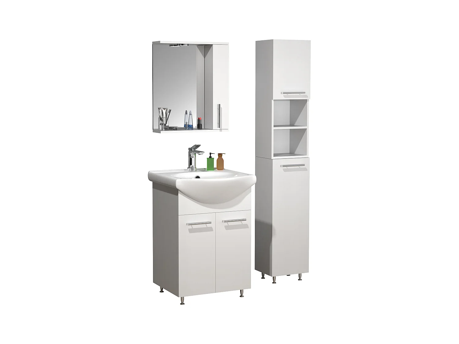 Bathroom furniture washbasin Lisalo White H. 170 x W. 85 x D. 45 cm