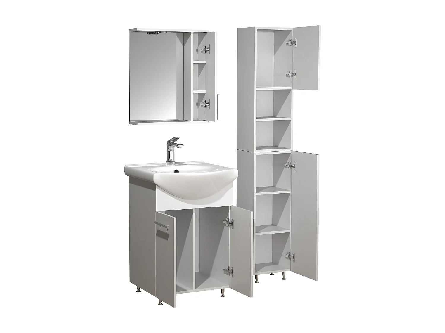 Bathroom furniture washbasin Lisalo White H. 170 x W. 85 x D. 45 cm
