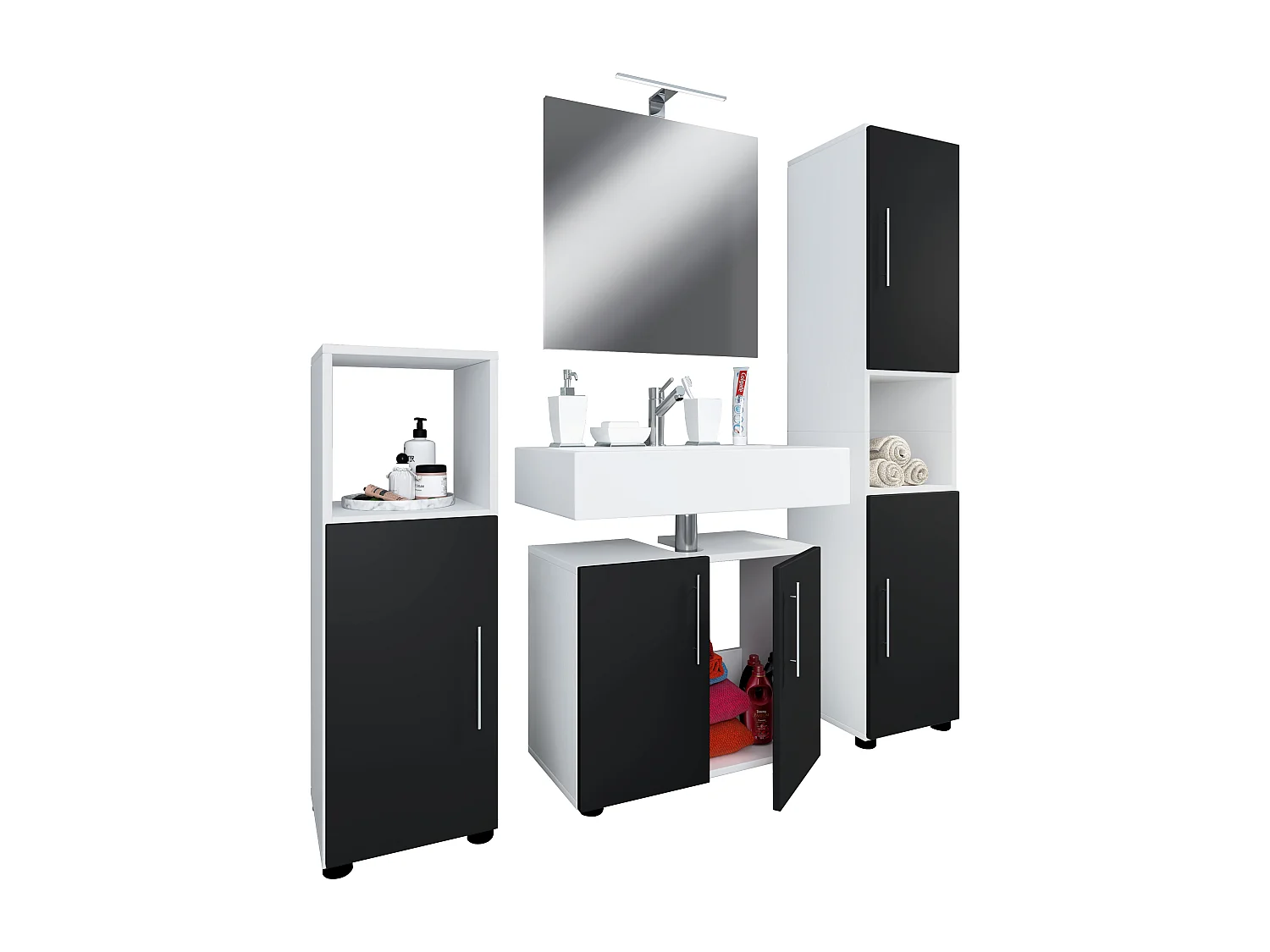 Set di mobili da bagno 4 pezzi Flandu II