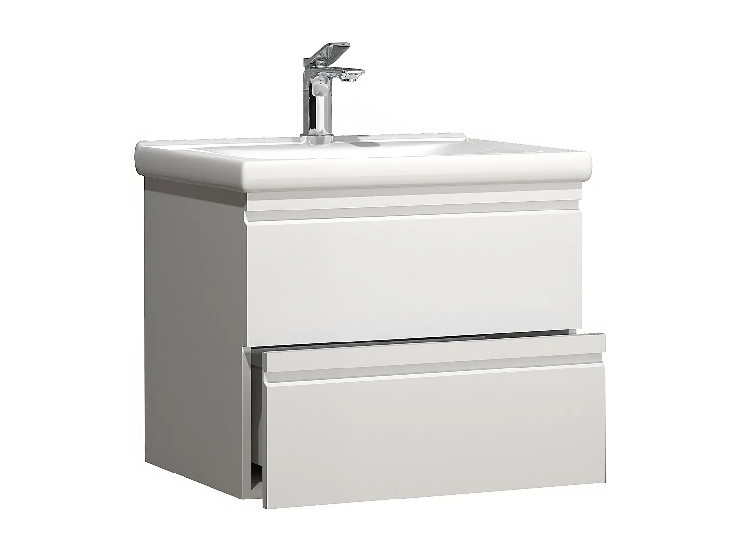 Bathroom furniture washbasin Silora White H. 54 x W. 60 x D. 46 cm