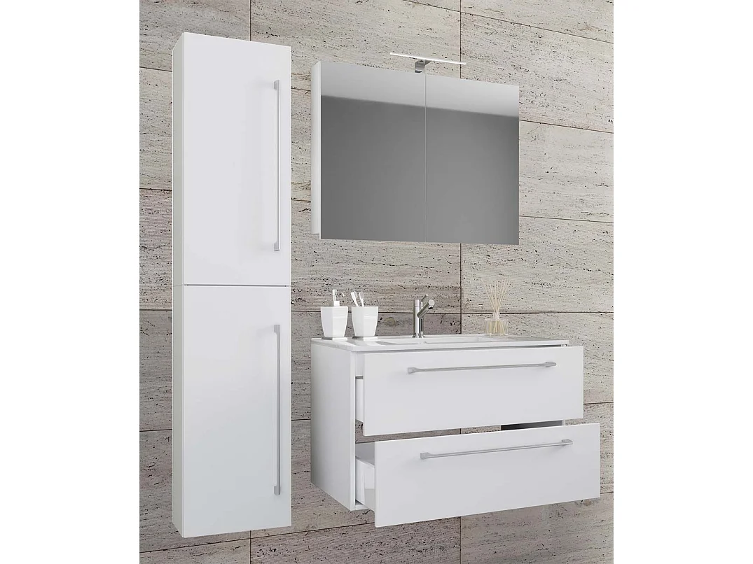 Bathroom furniture washbasin Badinos White H. 151 x W. 93 x D. 46 cm