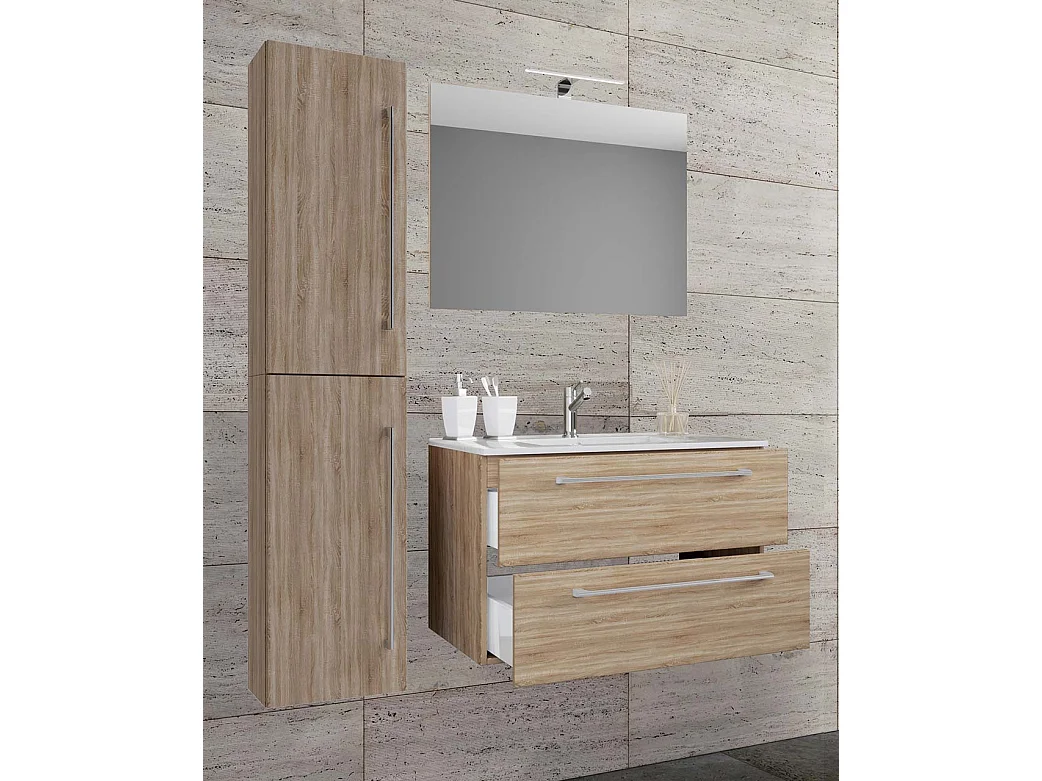 Bathroom furniture washbasin Badinos Sonoma Oak H. 52 x W. 93 x D. 46 cm
