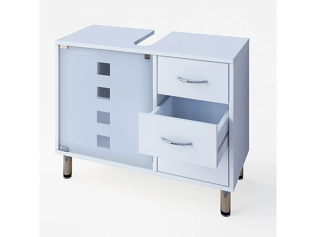 Bathroom furniture washbasin cabinet Darola White H. 58 x W. 67 x D. 30 cm