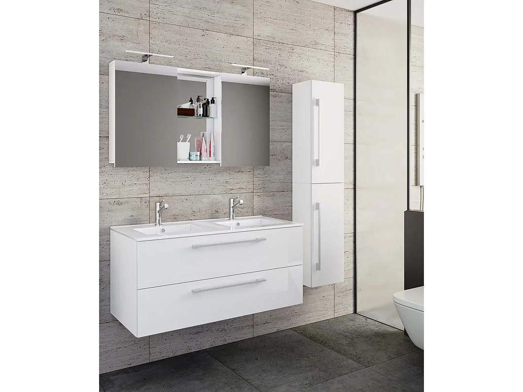 Bathroom furniture washbasin Budasi White H. 150 x W. 145 x D. 46 cm