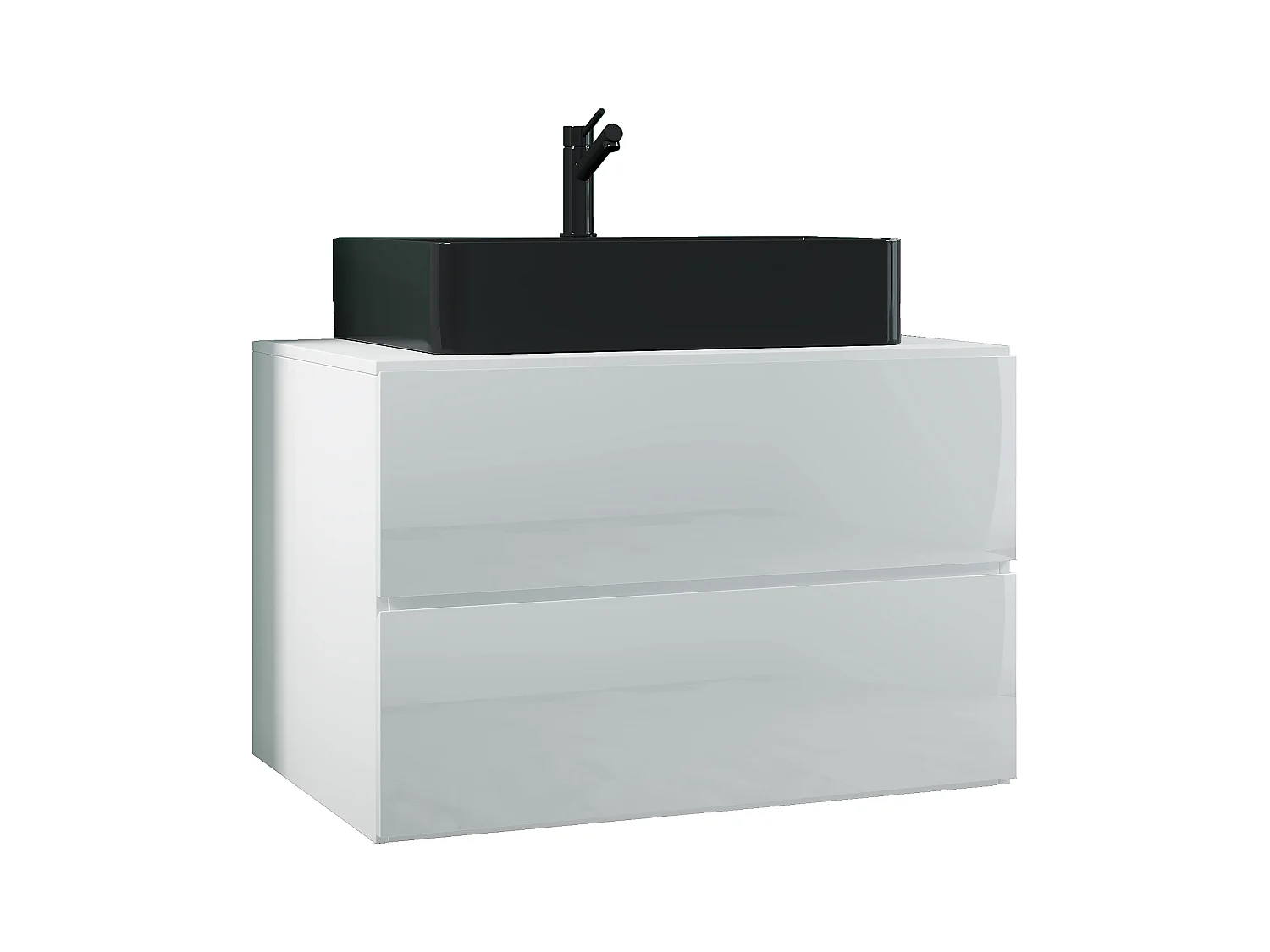 Lavabo de muebles de baño Lendas Antracita / roble de miel AL. 52 x AN. 60 x P. 52 cm