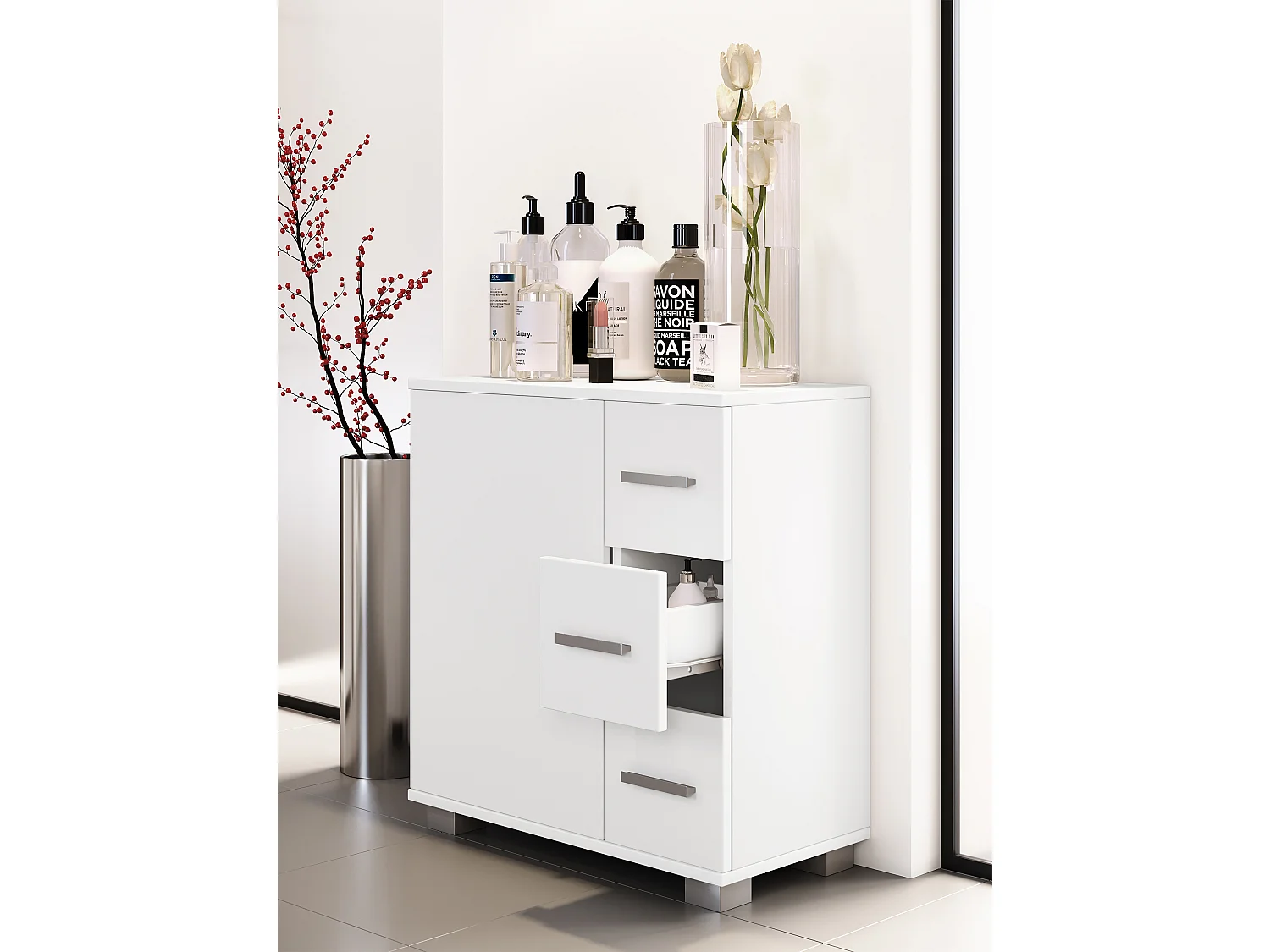 Bathroom furniture Midischrank Zalo White H. 65 x W. 60 x D. 30 cm