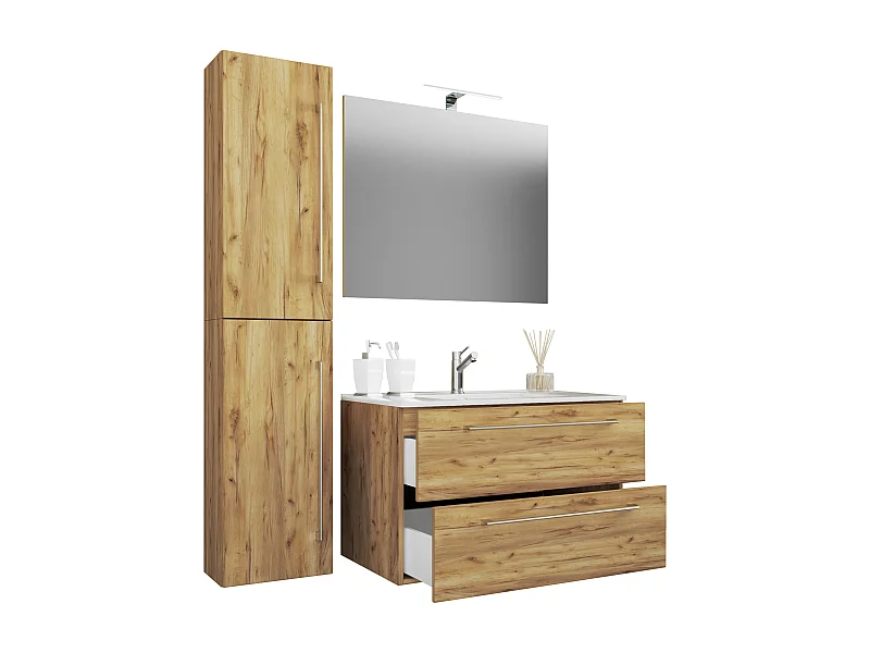 Lavabo de muebles de baño Badinos Sonoma Oak AL. 151 x AN. 113 x P. 46 cm
