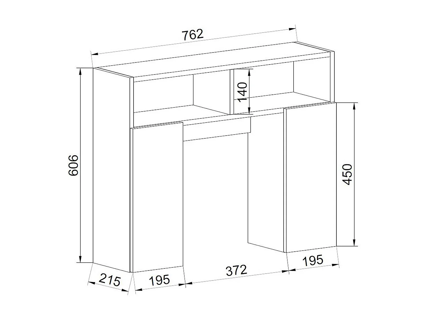 Bathroom furniture washing machine cabinet Tinoli white H. 61 x W. 76 x D. 20 cm