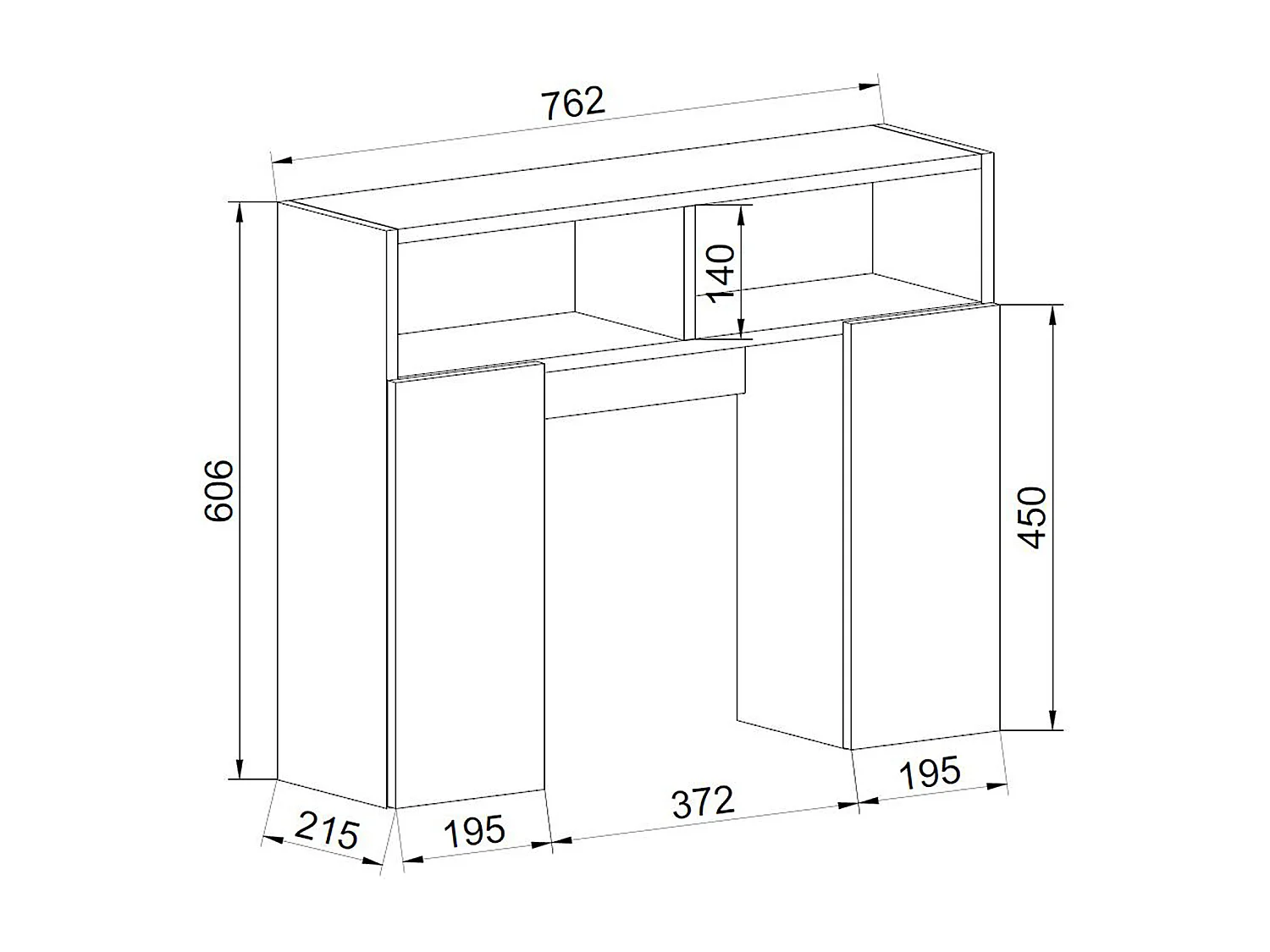 Bathroom furniture washing machine cabinet Tinoli white H. 61 x W. 76 x D. 20 cm