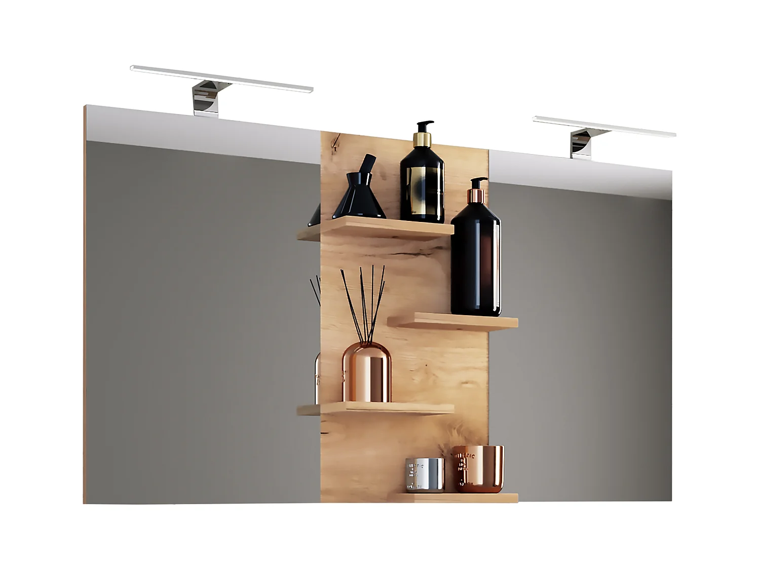 Bathroom furniture mirror Budasi Honey oak 0