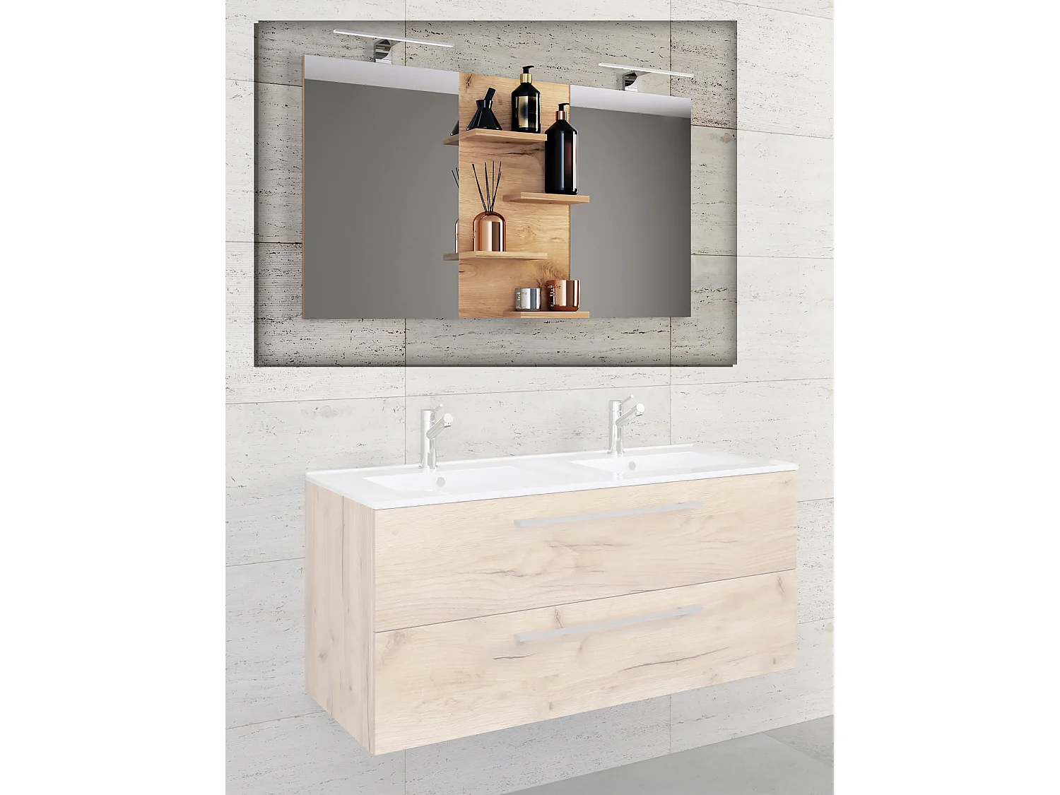 Bathroom furniture mirror Budasi Honey oak 0