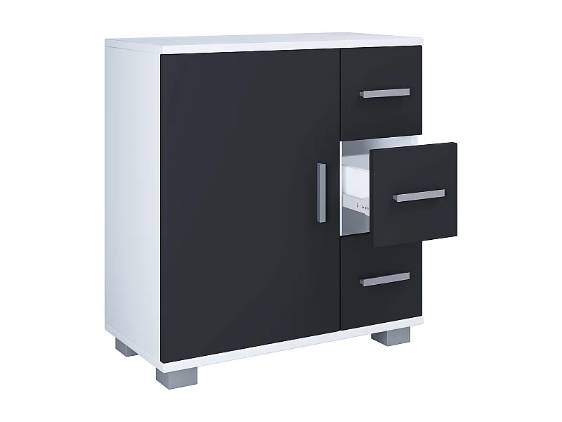 Bathroom furniture Midischrank Zalo White / Black H. 65 x W. 60 x D. 30 cm