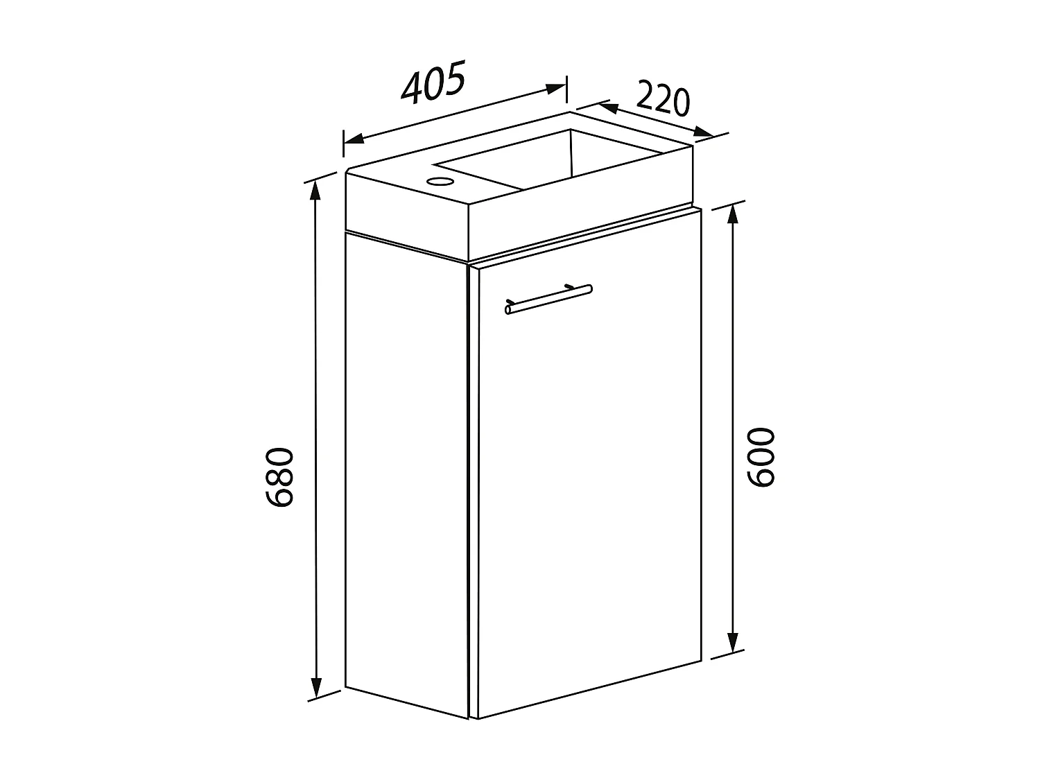 2-tlg Waschtisch Slito Toilette schmal Schwarz
