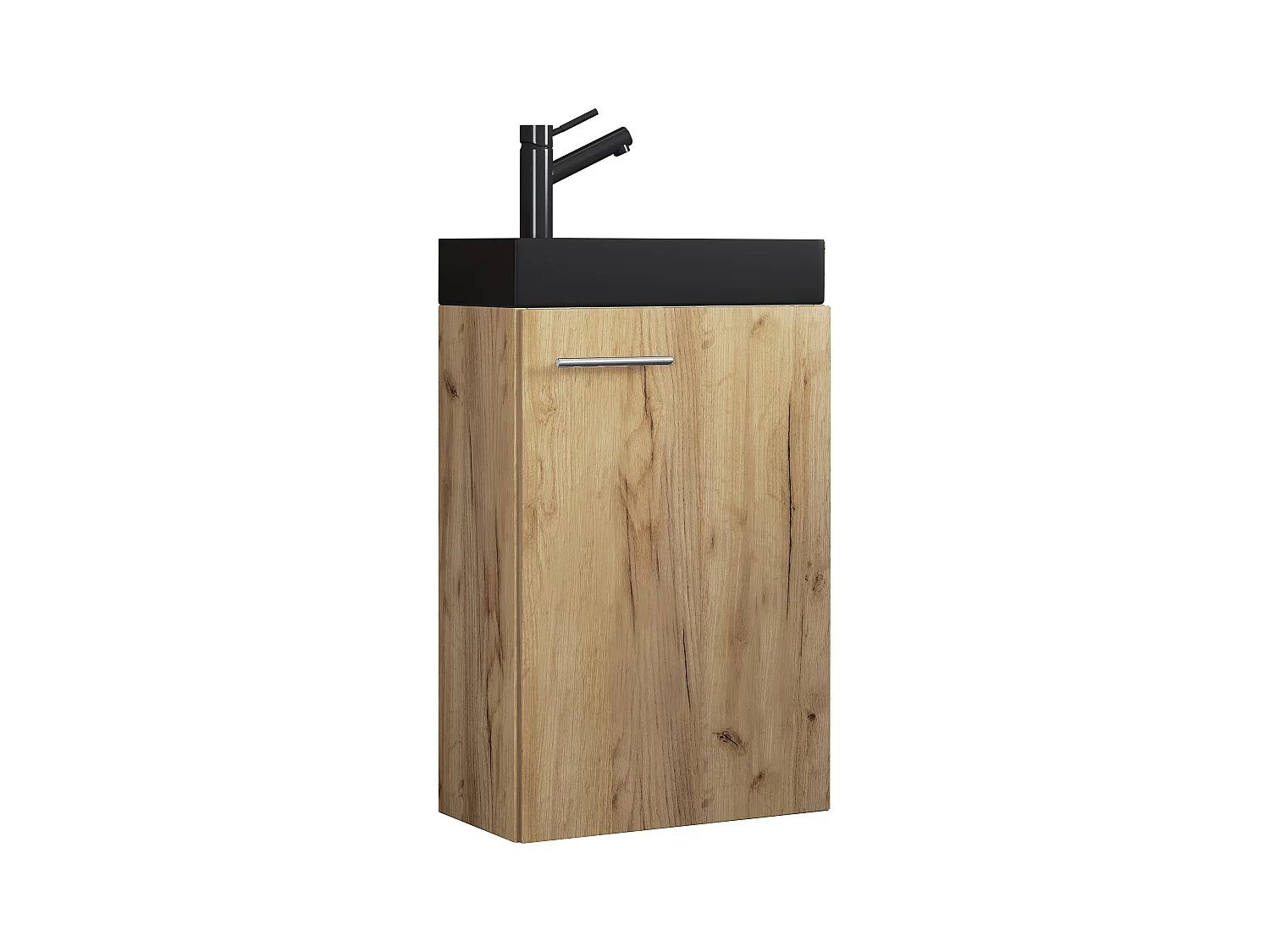 2-tlg Waschtisch Slito Toilette schmal Schwarz