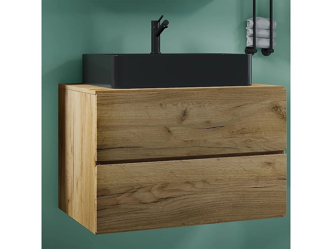 Bathroom furniture washbasin Lendas Honey oak H. 52 x W. 80 x D. 52 cm