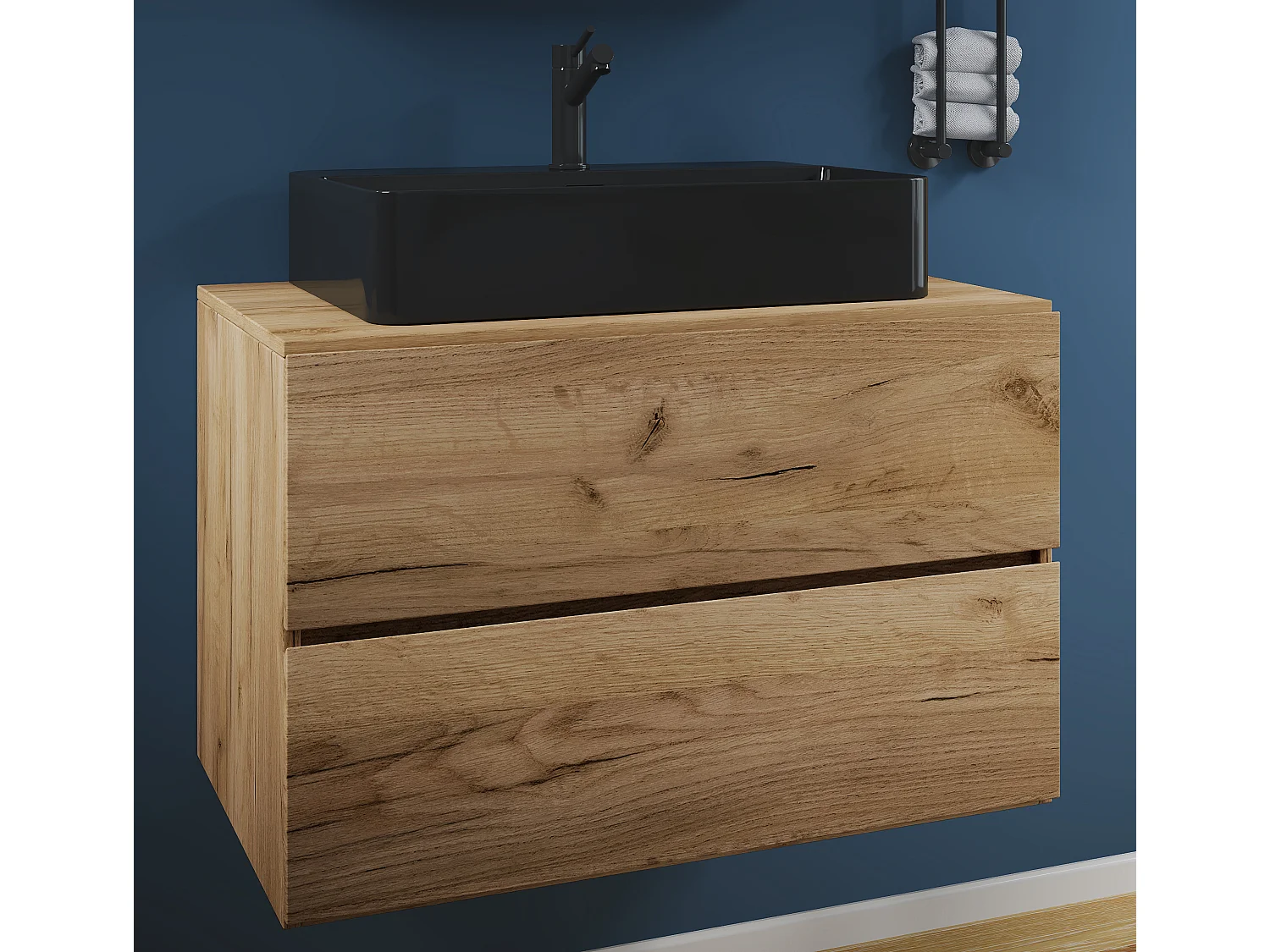 Bathroom furniture washbasin Lendas Honey oak H. 52 x W. 80 x D. 52 cm