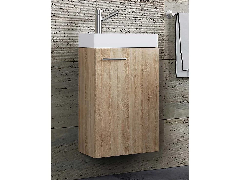 Conjunto VCM de 2 peças | Lavandaria para hóspedes WC | Banheiro | Lavatório | Conjunto de casas de banho - Slito (Sonoma oak)