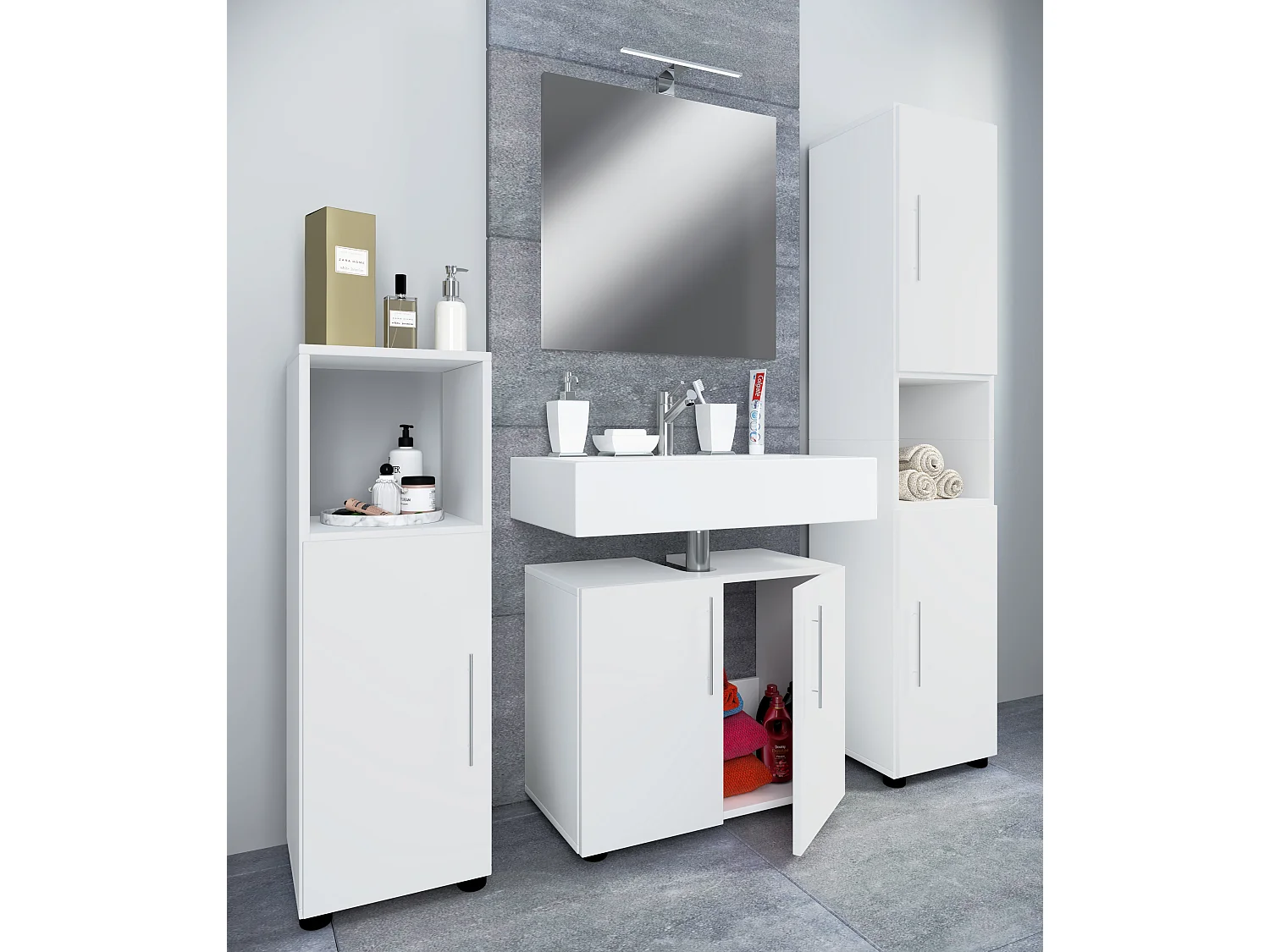 Bathroom furniture sets Flandu White 0