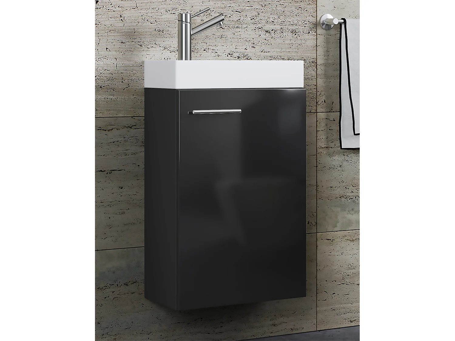 2-tlg. Gäste WC Waschplatz Waschtisch schmal Slito