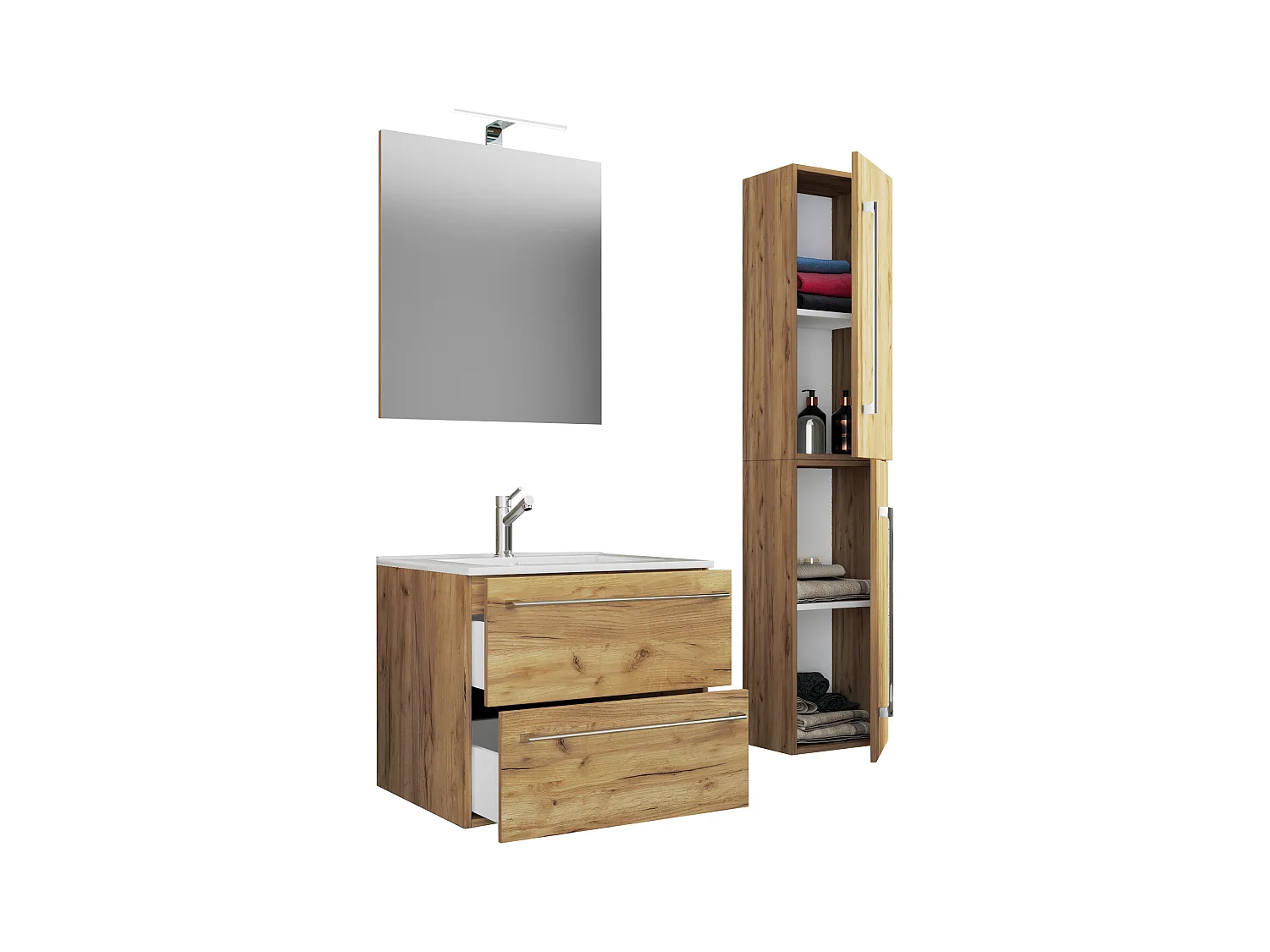 4-tlg. Waschplatz Waschtisch Badinos Schublade SP