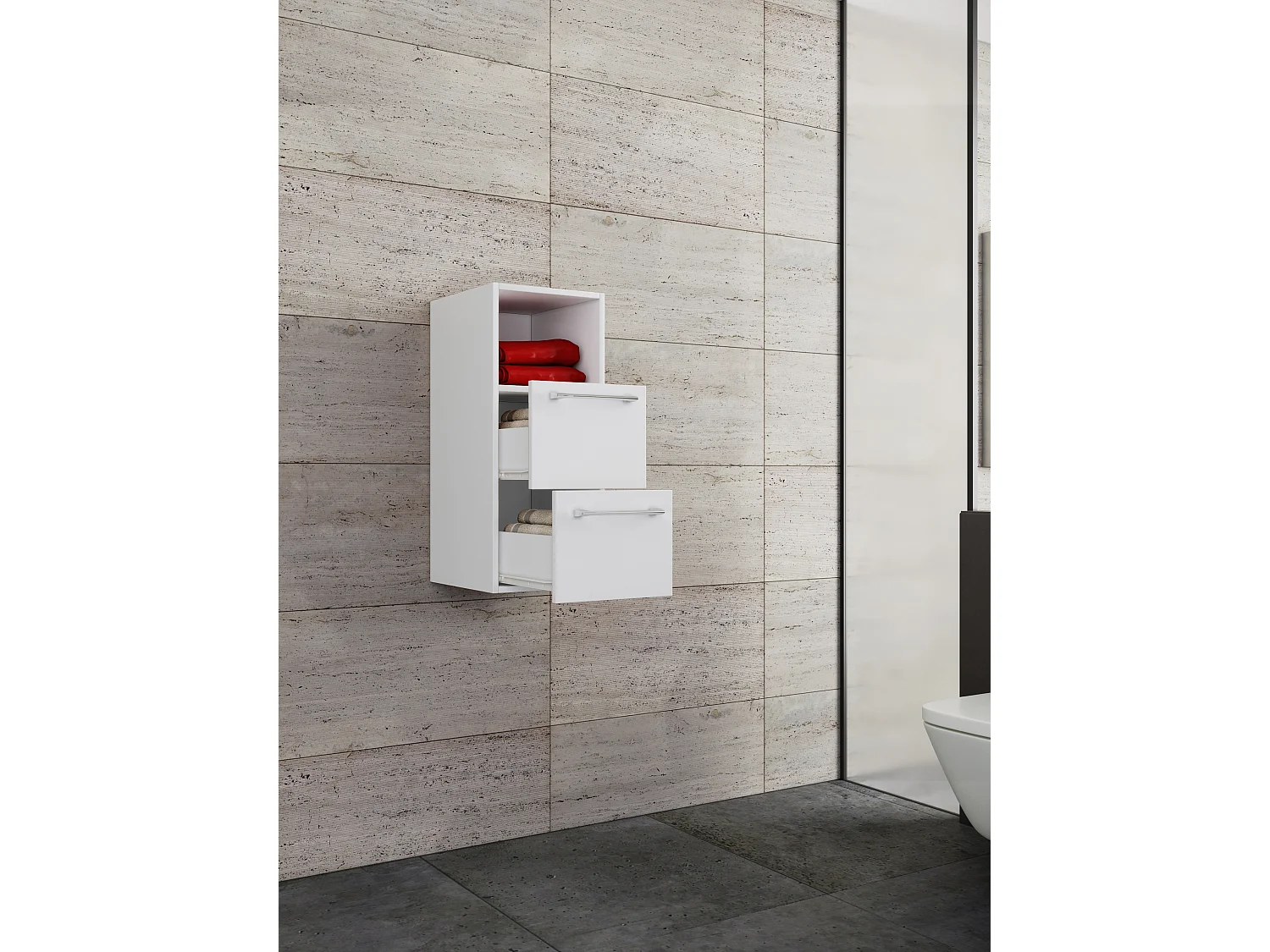 Bathroom furniture Midischrank Badinos White H. 76 x W. 33 x D. 37 cm