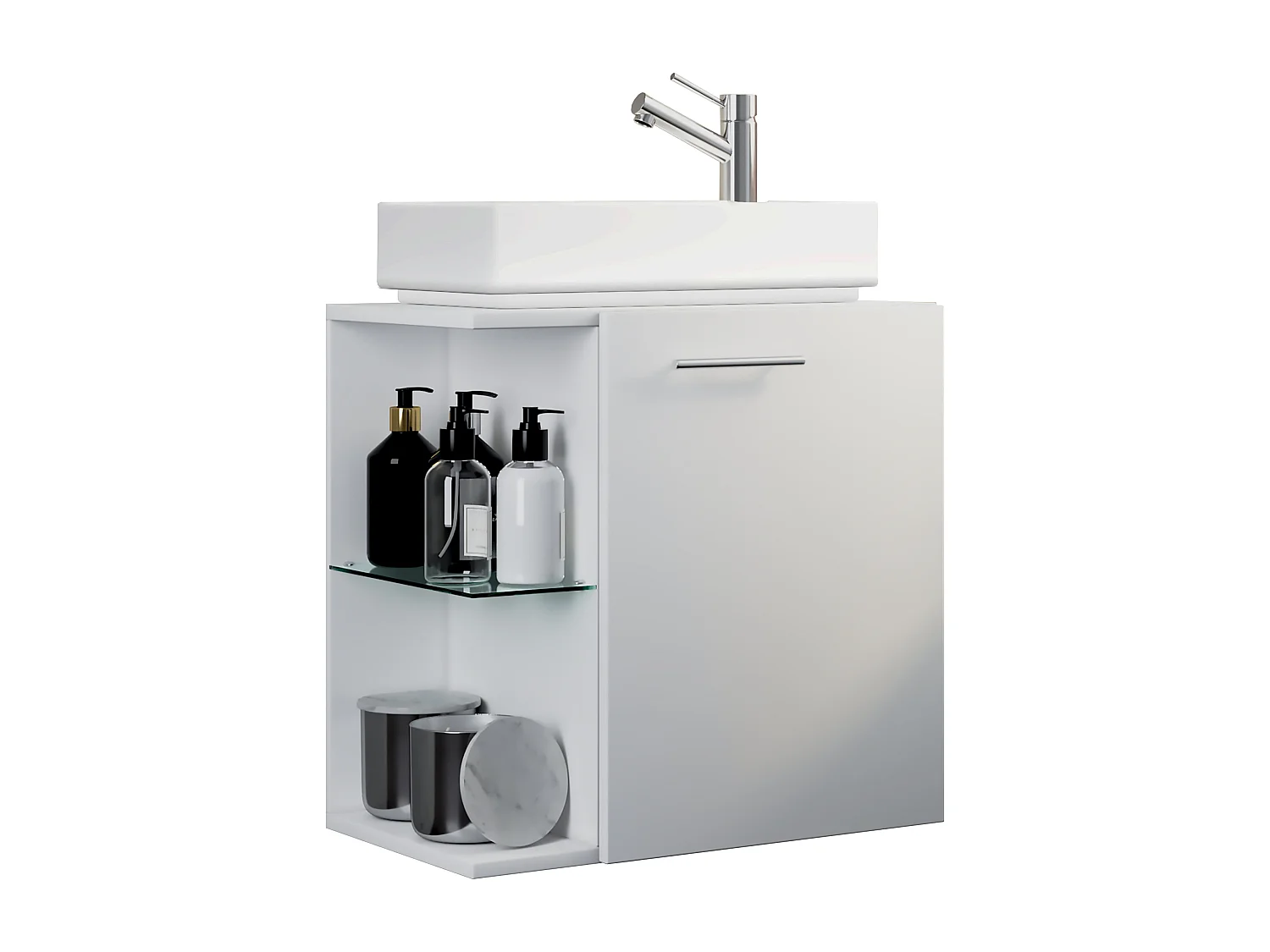 Conjunto VCM de 2 peças | Lavandaria para hóspedes WC | Banheiro | WC para lavatório | Conjunto de casa de banho – Casa (branco)