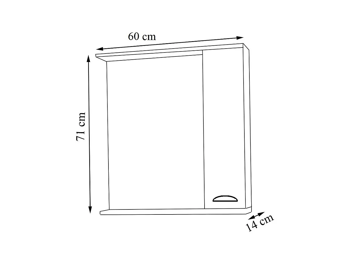 Móveis de casa de banho Casalo branco A. 71 x L. 60 x P. 14 cm