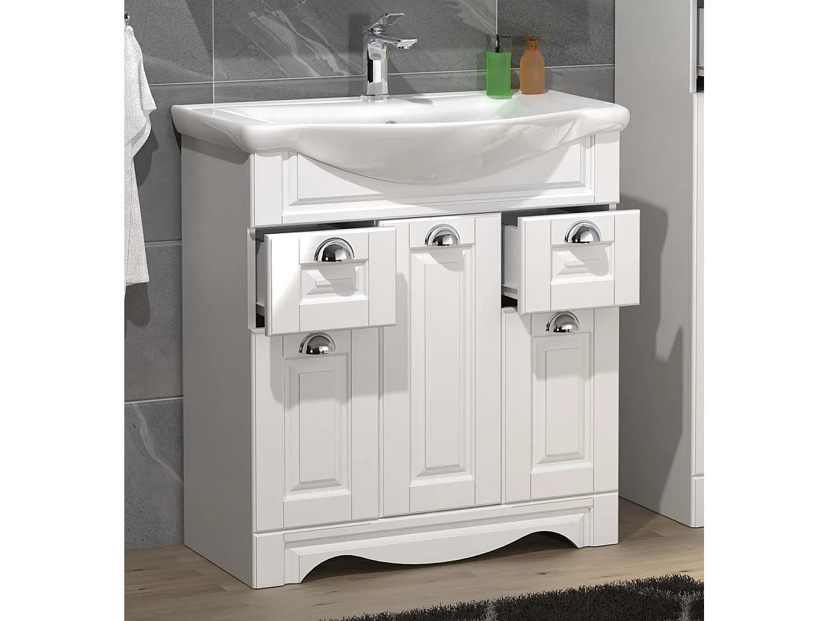 Bathroom furniture washbasin Casalo White H. 81 x W. 75 x D. 45 cm