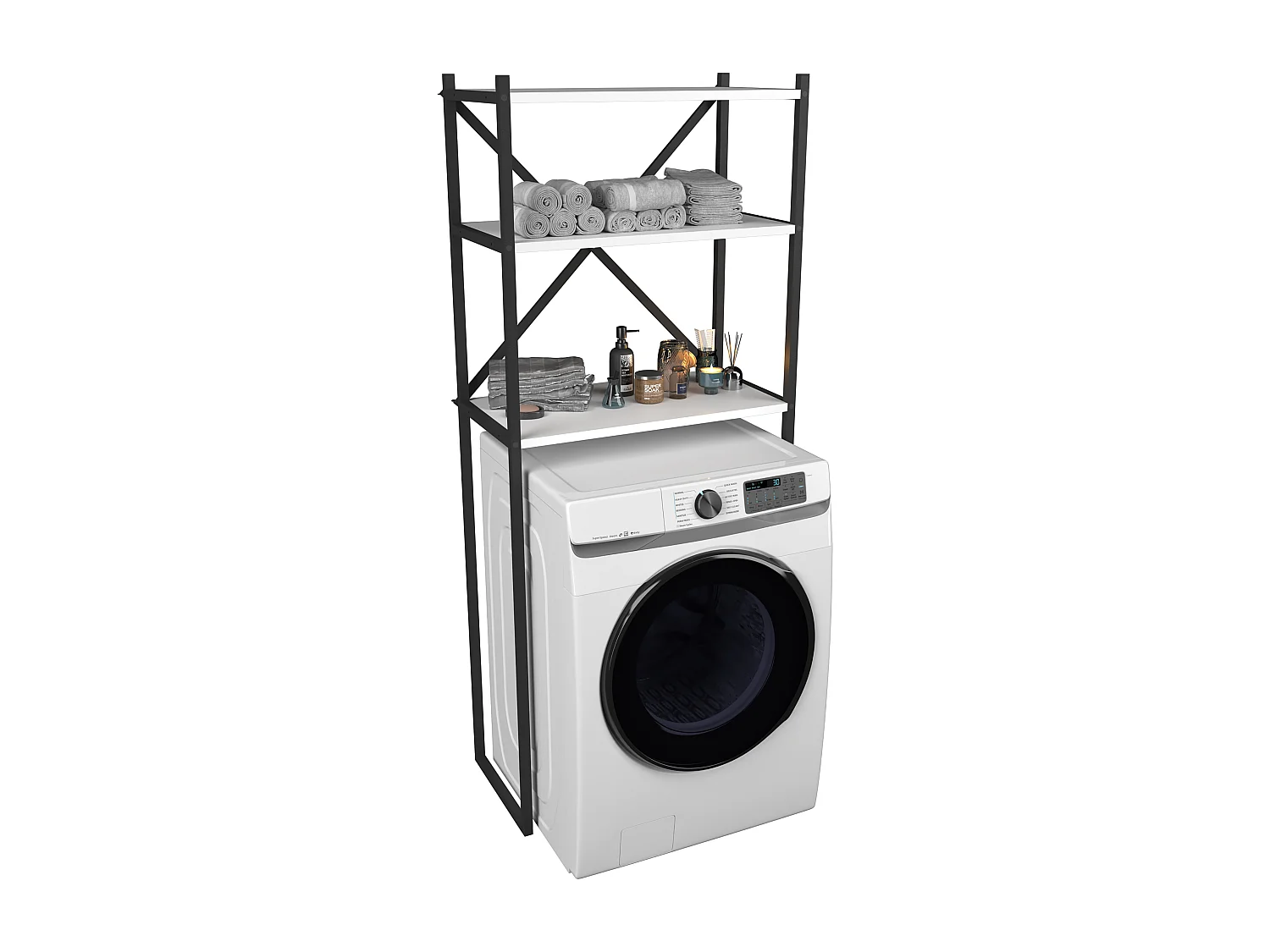 Bathroom furniture washing machine cabinet Insasi White 0