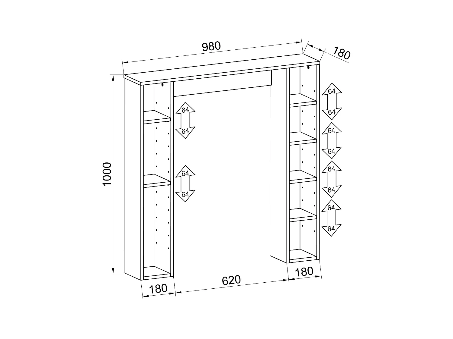 Holz Wandregal Überbau WC Bad Regal Tinol M