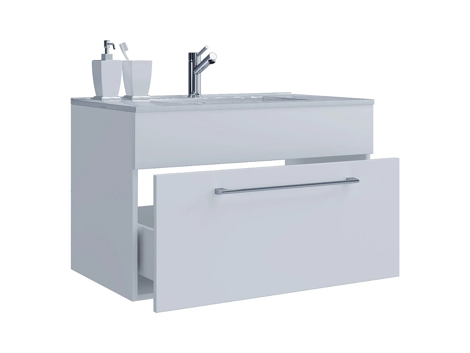Bathroom furniture washbasin Badinos White H. 50 x W. 80 x D. 46 cm
