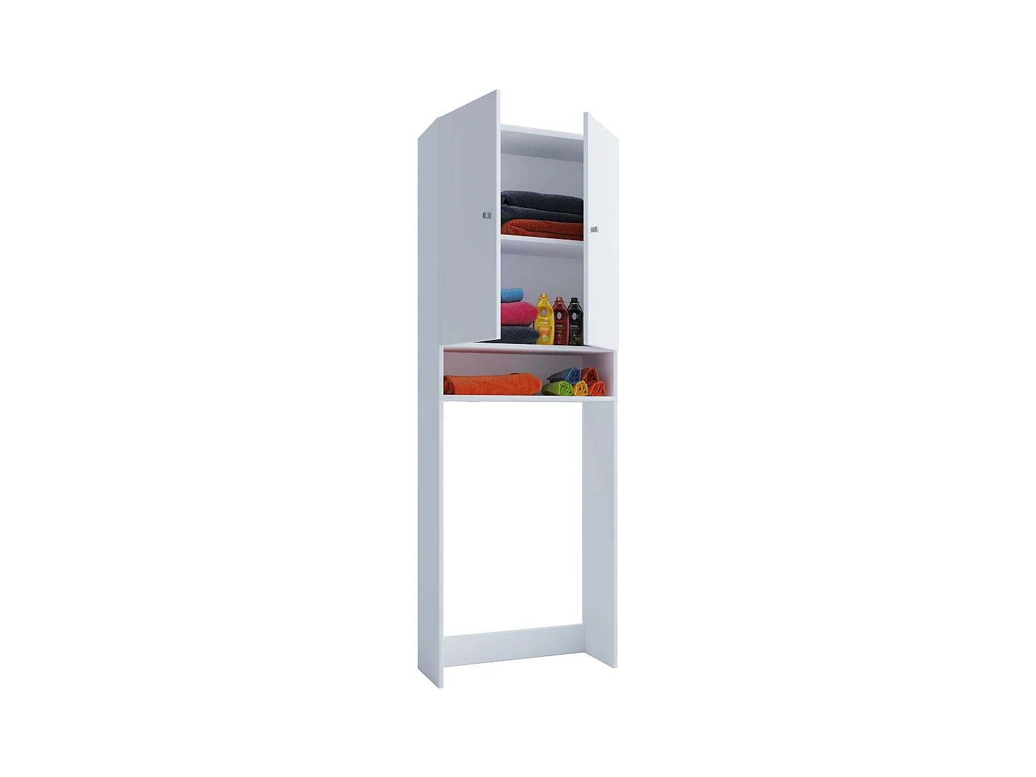 Bathroom furniture washing machine cabinet Lona White W. 64 x H. 182 x d. 27 cm