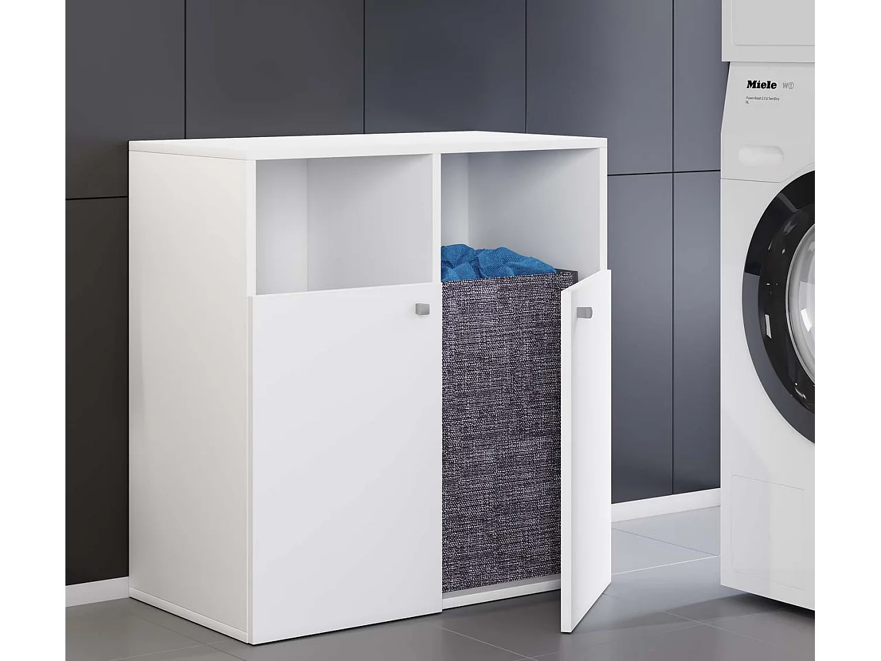 Bathroom furniture high cabinet Dreso White H. 74 x W. 80 x D. 39 cm