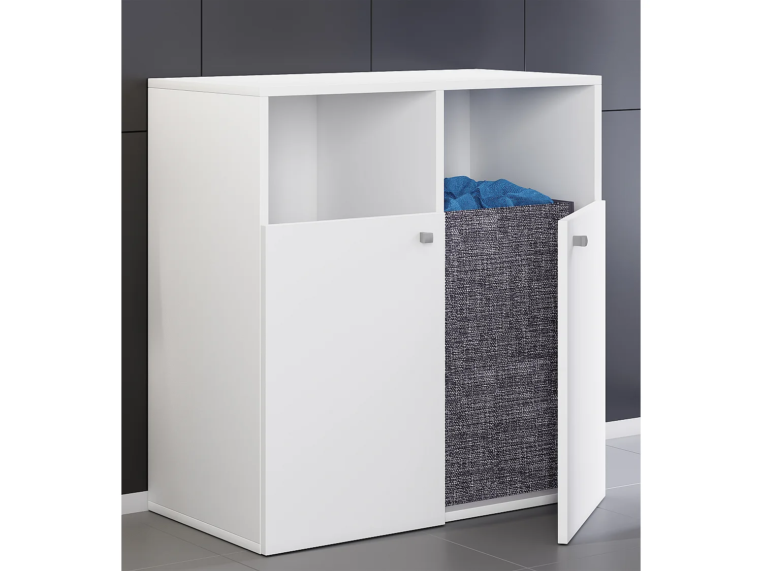 Bathroom furniture high cabinet Dreso White H. 74 x W. 80 x D. 39 cm