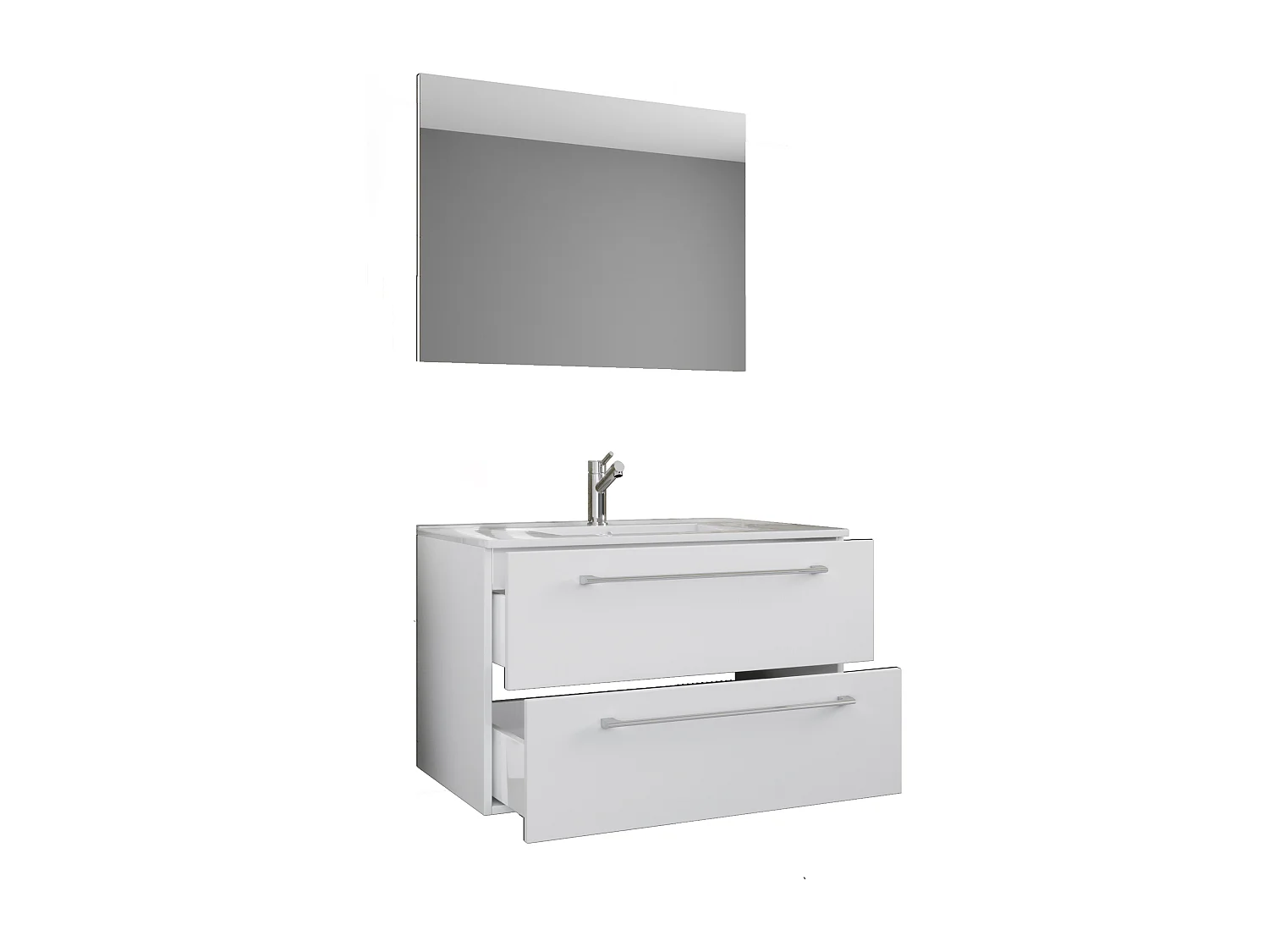 Bathroom furniture washbasin Badinos White H. 92 x W. 80 x D. 46 cm