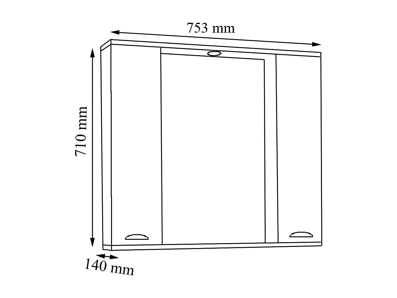Bathroom furniture Mirror cabinet Casalo white H. 71 x W. 75 x D. 14 cm
