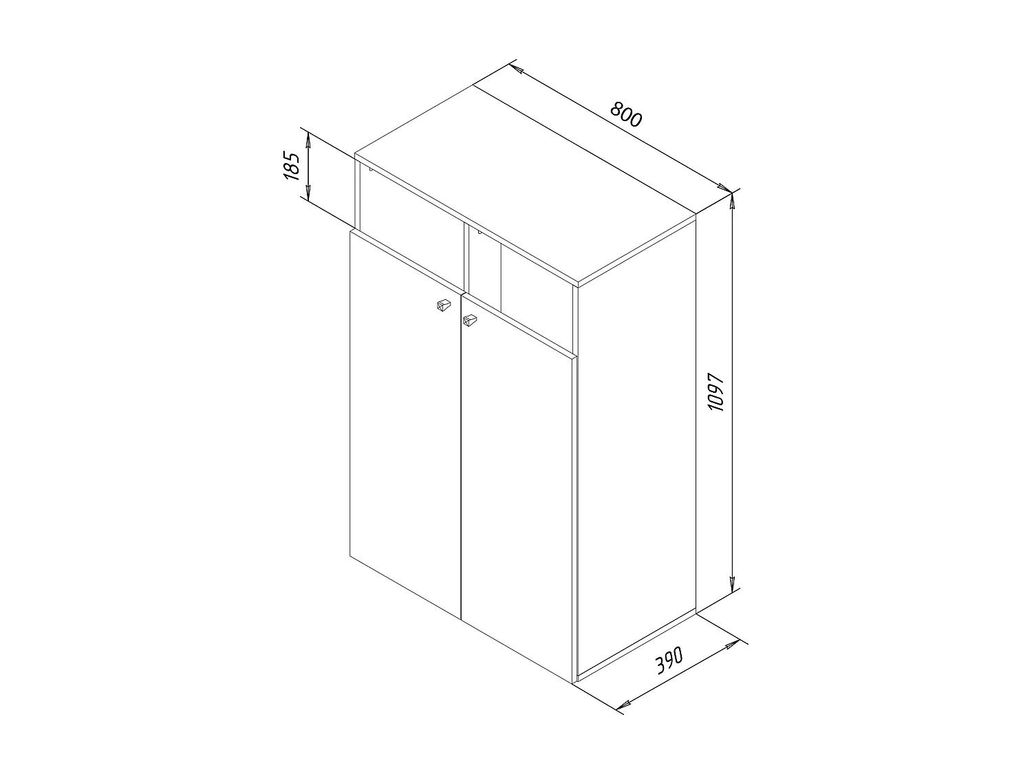 Bathroom furniture high cabinet Dreso White H. 110 x W. 80 x D. 39 cm