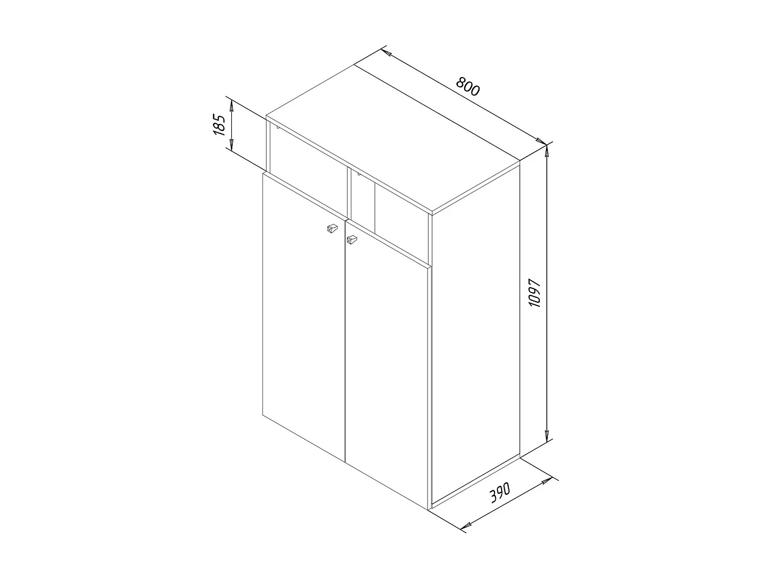 Bathroom furniture high cabinet Dreso White H. 110 x W. 80 x D. 39 cm