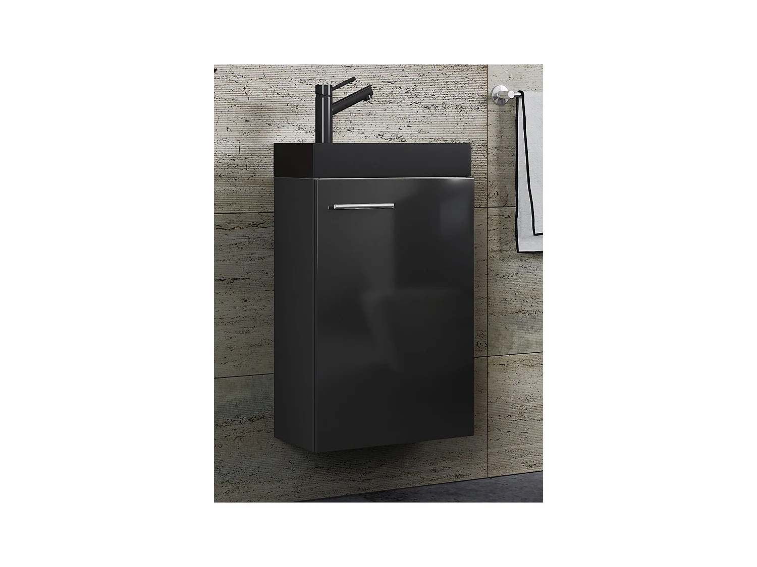 2 szt. umywalka Slito wąska czarna