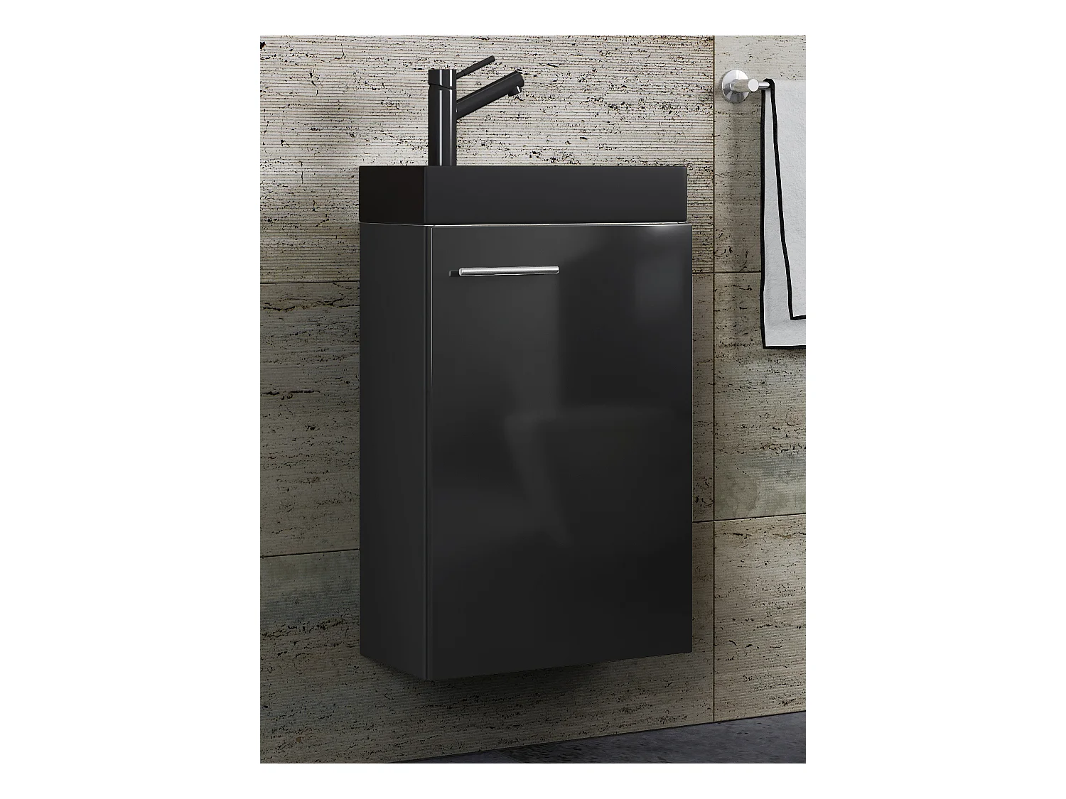 2 szt. umywalka Slito wąska czarna