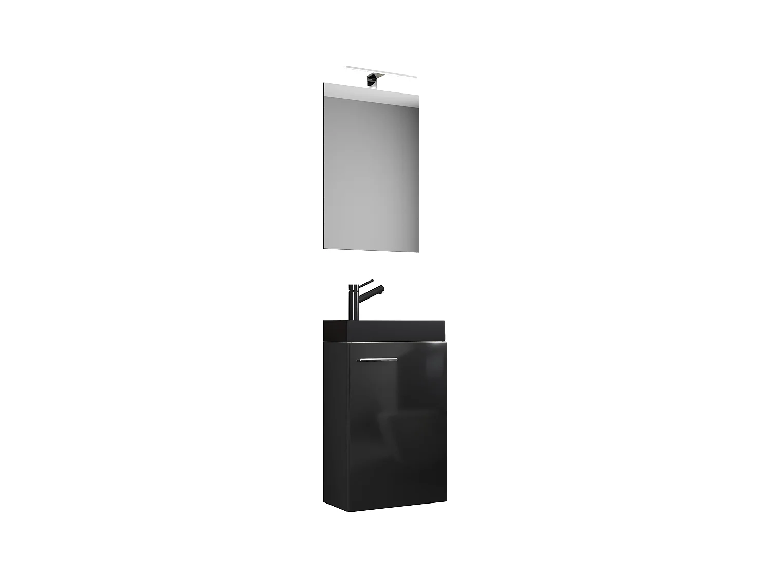 3tlg Waschtisch Slito SP Toilette schmal Schwarz