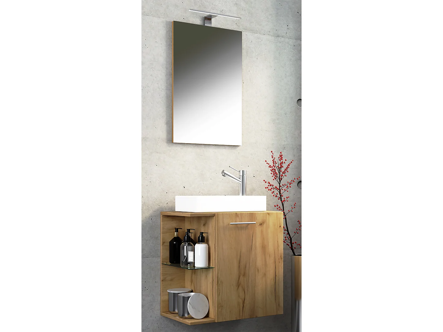 3tlg wastafelmeubel Hausa spiegel