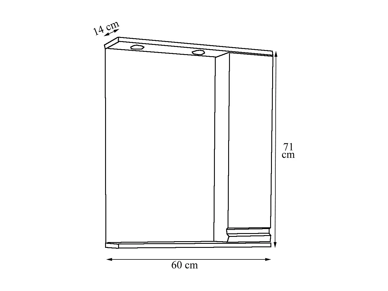 Móveis de casa de banho Silora Branco A. 71 x L. 60 x P. 14 cm