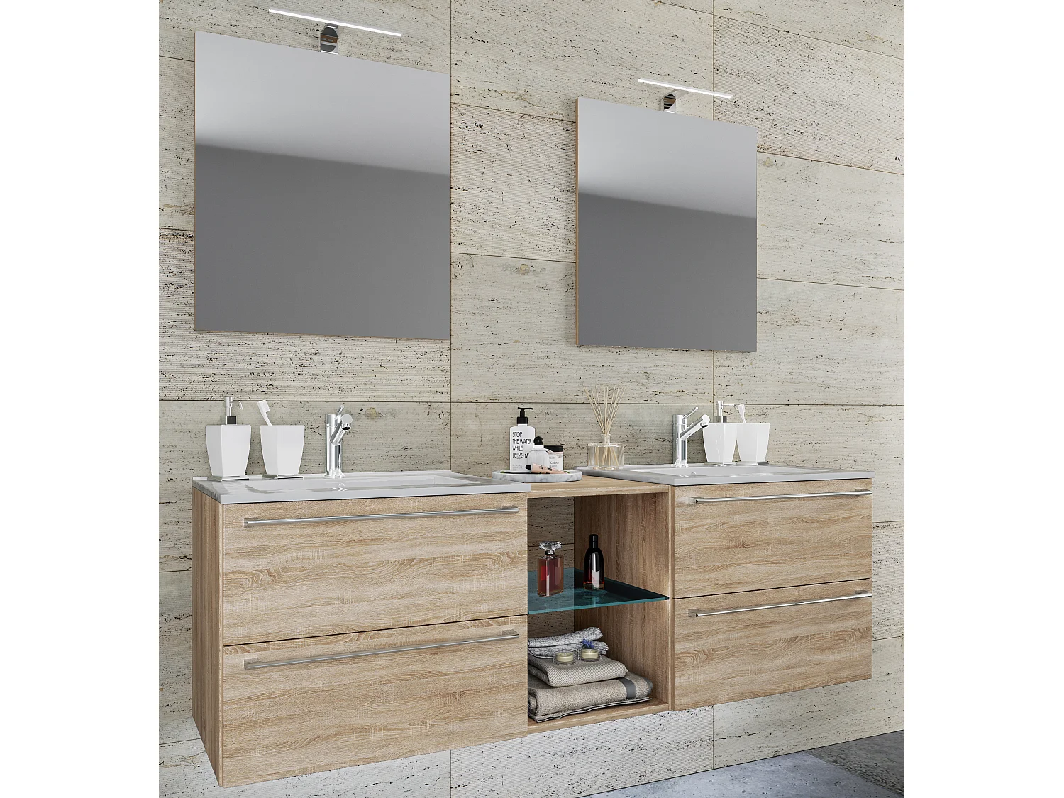 Gruppo lavabo 3 pezzi Lavabo Badinos XXL