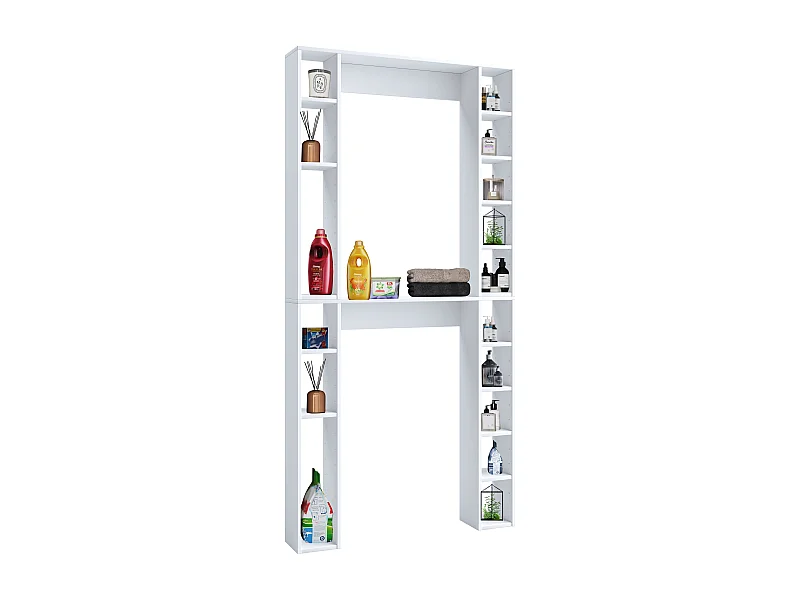 Bathroom furniture washing machine cabinet Tinoli white H. 200 x W. 98 x D. 18 cm