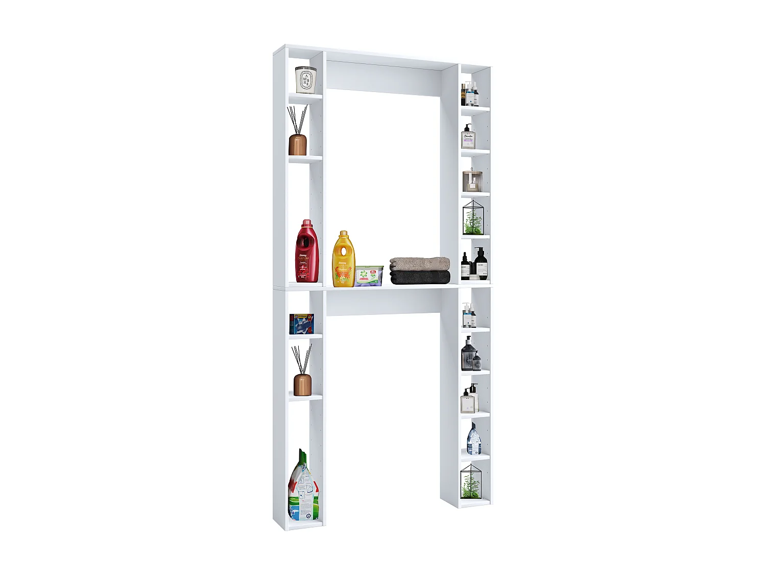 Bathroom furniture washing machine cabinet Tinoli white H. 200 x W. 98 x D. 18 cm