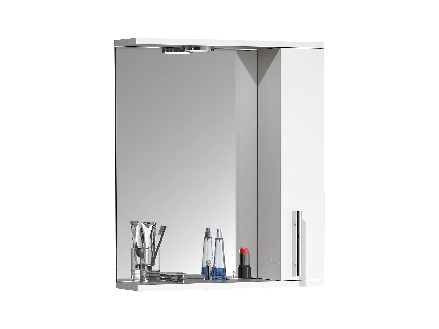 Bathroom furniture Mirror cabinet Lisalo white H. 60 x W. 50 x D. 14 cm