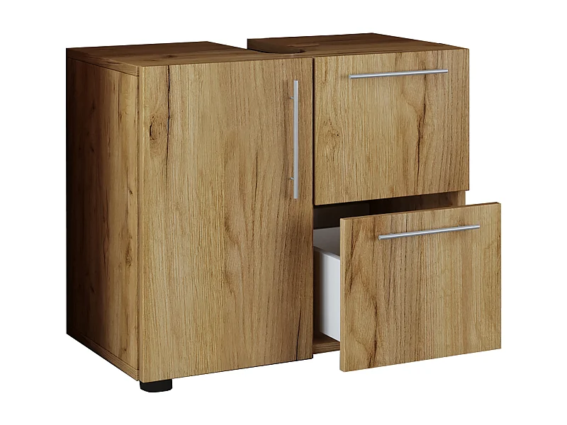 Holz Badmöbel Badunterschrank Flandu Schublade