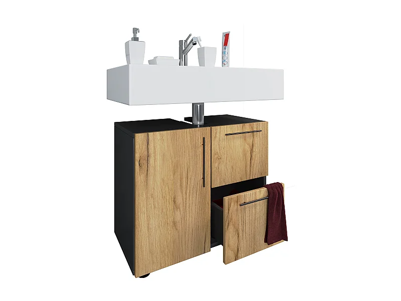 Mobile da bagno in legno Flandu cassetto