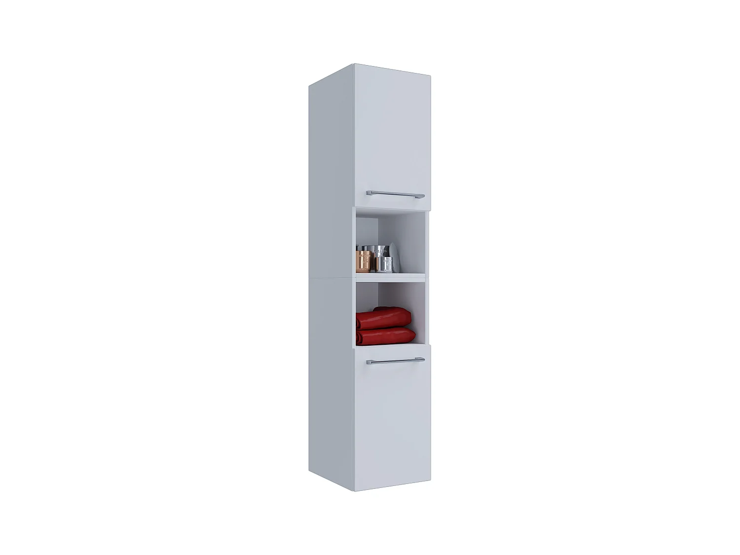 Bathroom furniture high cabinet Badinos White H. 151 x W. 33 x D. 37 cm